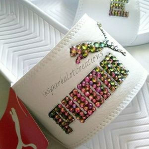 Custom bling puma slides
